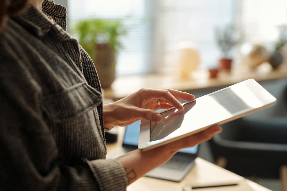 Instructor using an iPad